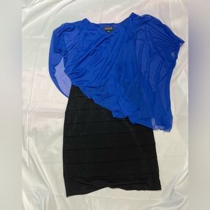Black and blue woman’s dress
